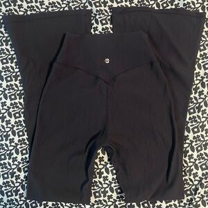 SOLD BuffBunny Material Girl black ribbed flare leggings